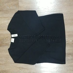 (XL) Yzza Crochet Accents Comfortable Embroidered Business Casual Cozy